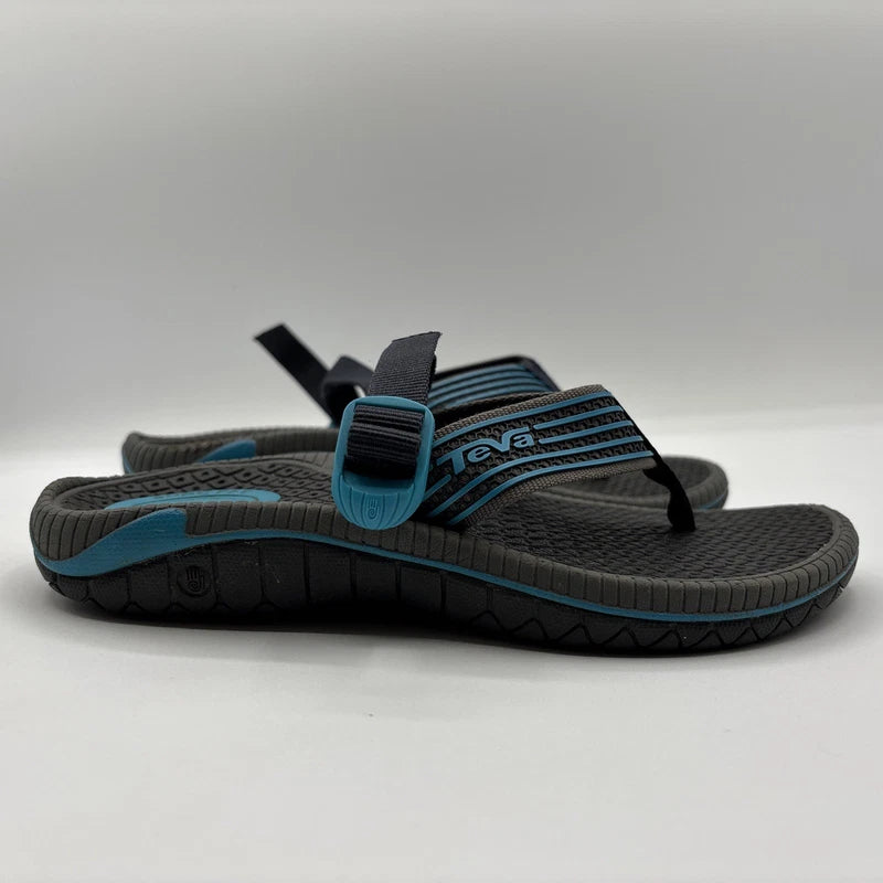 Teva Bomber Flip Flops Mens Size 5 Black/Blue Slip On Thong Slides Sandals Beach