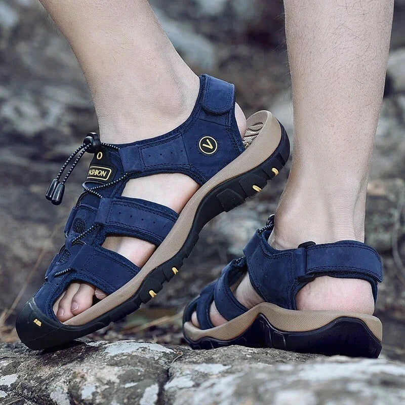 Leather Men's Summer Sandals Fashion Casual Outdoor Beach Slippers Wading Shoes