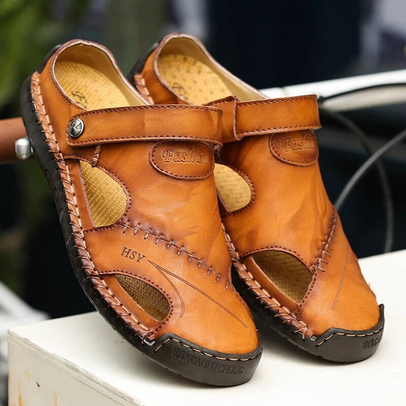 Men's Beach Slippers Slip-on Outdoor Casual Shoes Non-slip Breathable Sandals