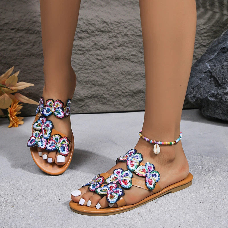 Slippers Women's Summer Sandals Vacation Light Butterfly Large Beach Shoes