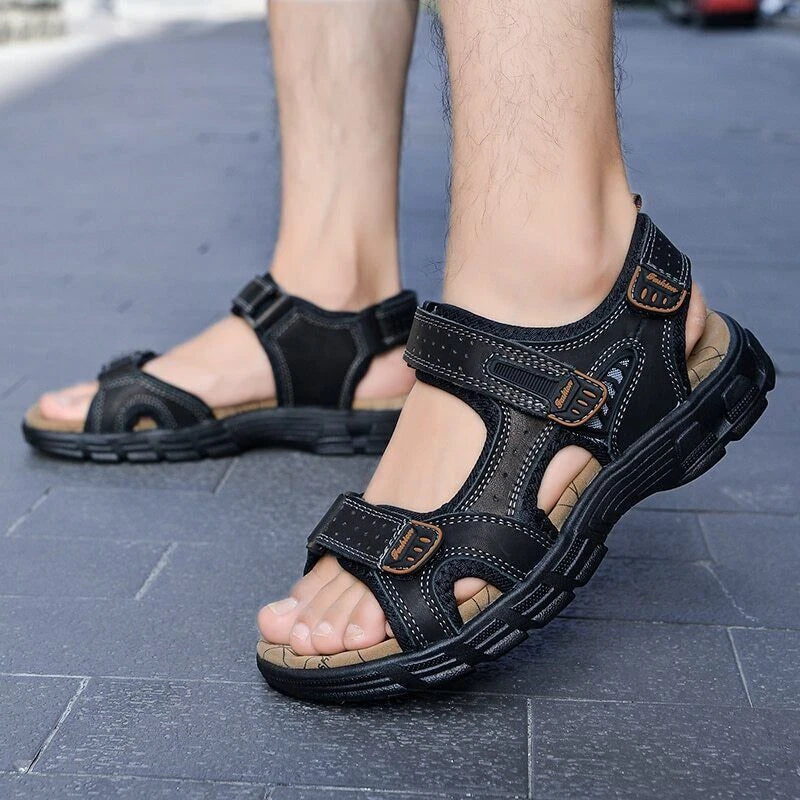 Summer Outdoor Fashion Men's Sandals Genuine Leather Beach Soft Slippers