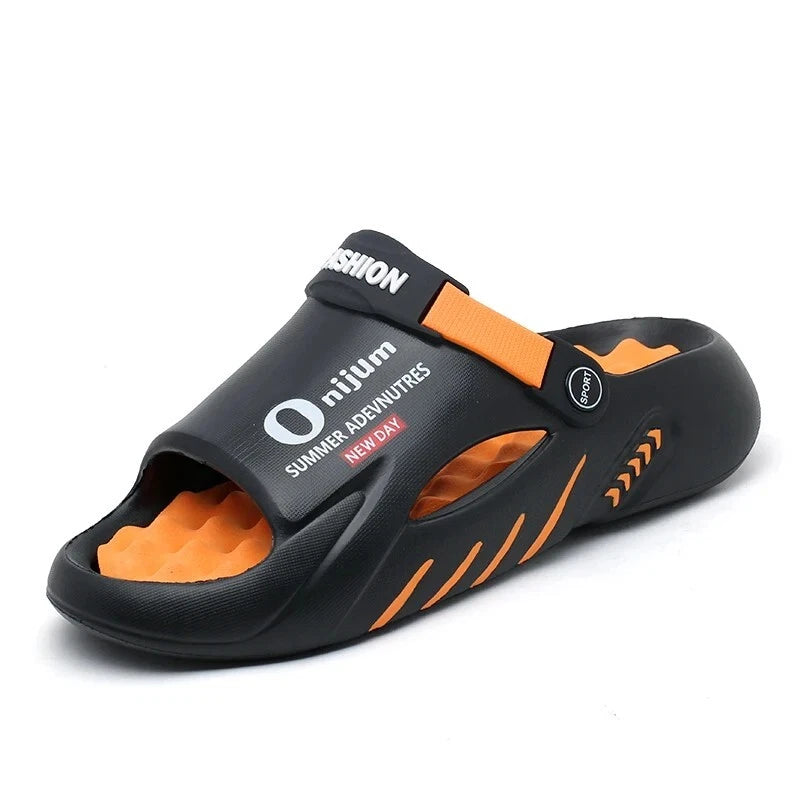 New Men Slippers 2025 Summer Soft-soled Platform Slides Sandals Beach Flip Flops