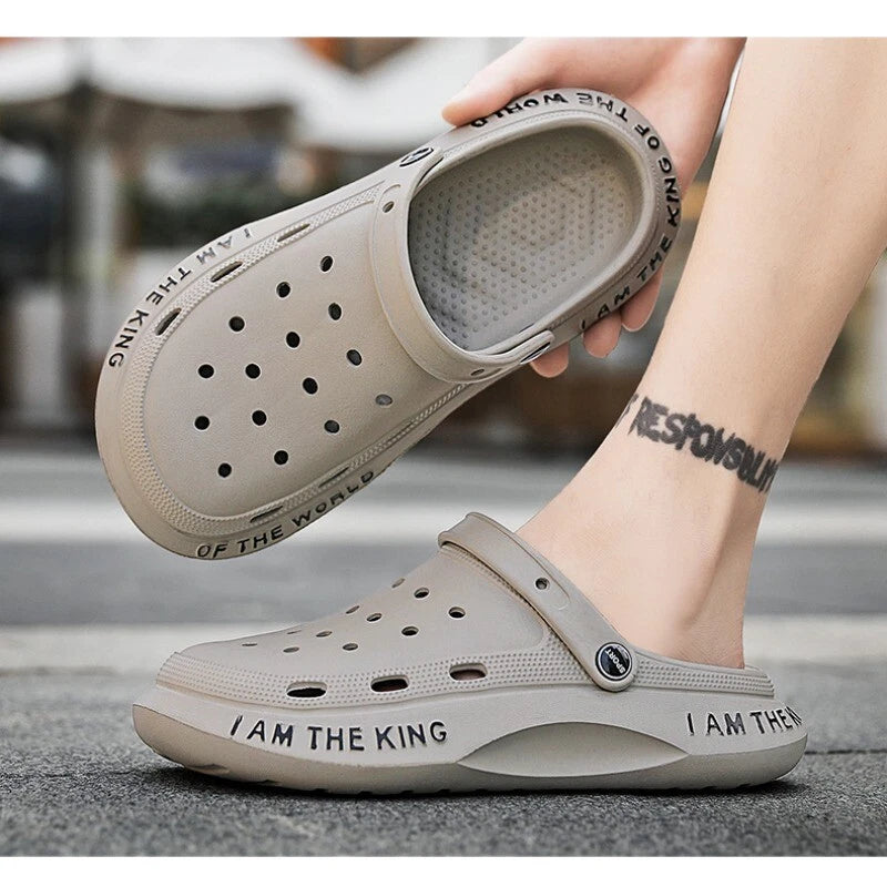 Hole Shoes Men's Slippers Outdoor Non-slip Beach Sandals Swimming Slip Resistant