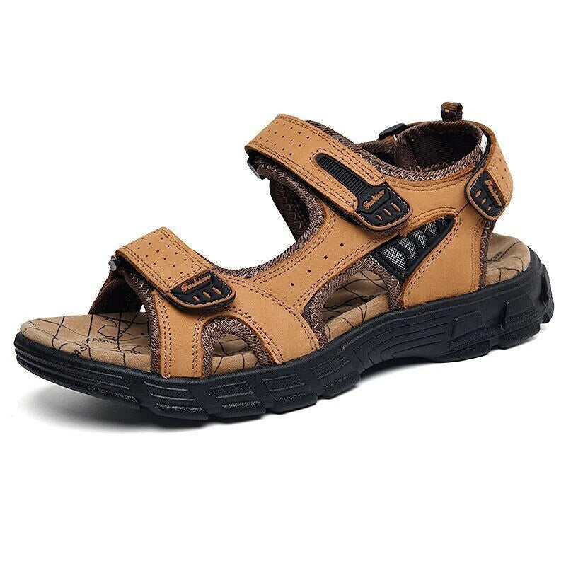 Summer Outdoor Fashion Men's Sandals Genuine Leather Beach Soft Slippers