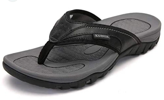 KUBUA Men's Beach Flip-Flops Water Sandals Outdoor Athletic Thong Sandals