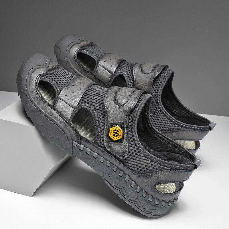 Summer Fashion Leather Breathable Beach Sandals Non-slip Casual Slipper