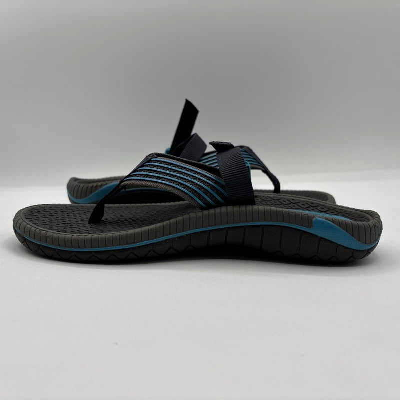 Teva Bomber Flip Flops Mens Size 5 Black/Blue Slip On Thong Slides Sandals Beach