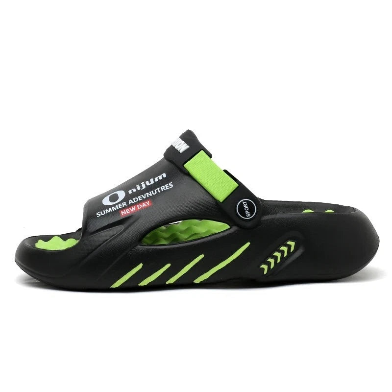 New Men Slippers 2025 Summer Soft-soled Platform Slides Sandals Beach Flip Flops