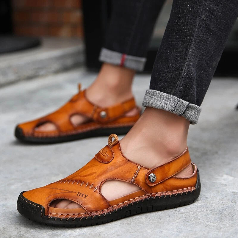 Men's Beach Slippers Slip-on Outdoor Casual Shoes Non-slip Breathable Sandals