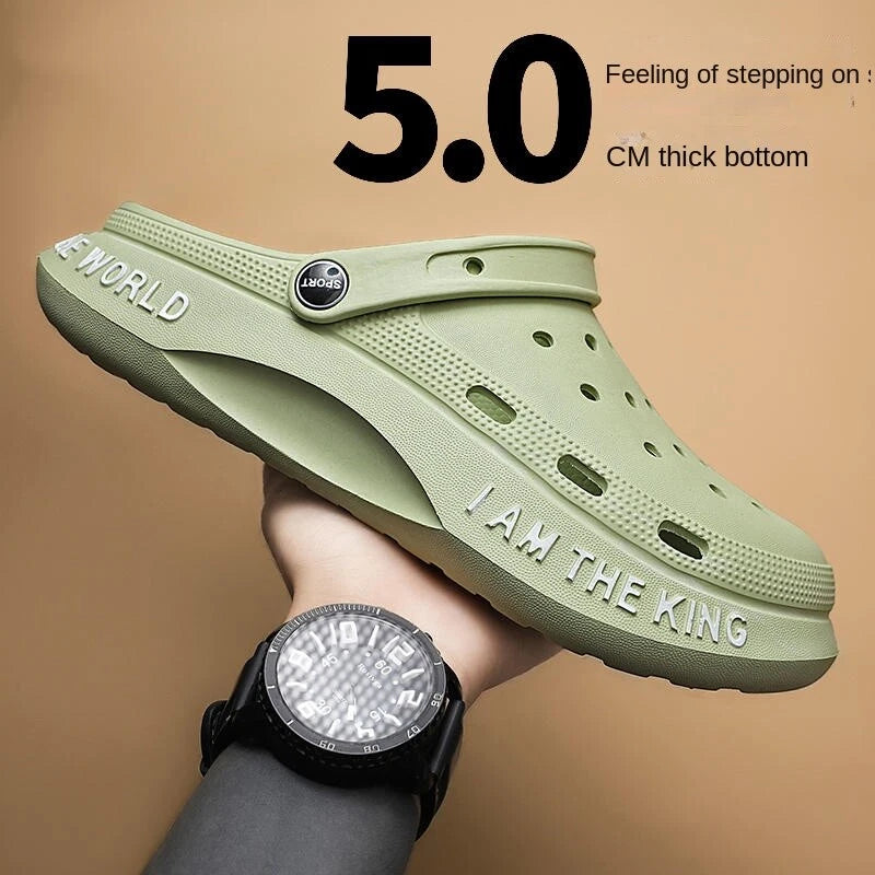 Hole Shoes Men's Slippers Outdoor Non-slip Beach Sandals Swimming Slip Resistant