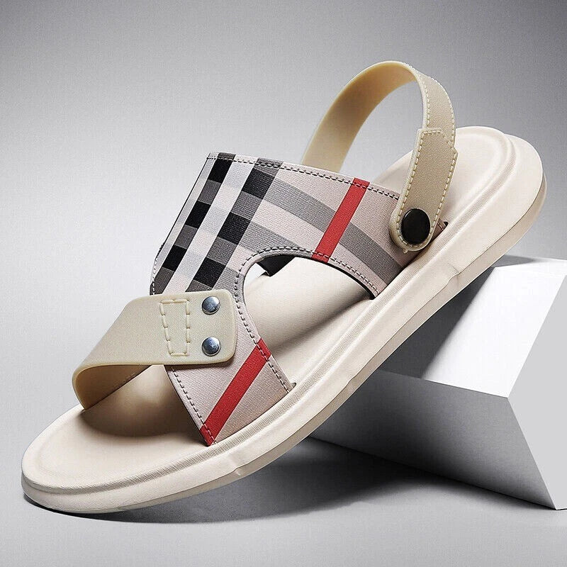 Summer Men Casual Genuine Leather Sandals Sports Beach Shoes Soft Home Slippers