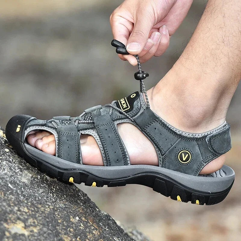 Leather Men's Summer Sandals Fashion Casual Outdoor Beach Slippers Wading Shoes