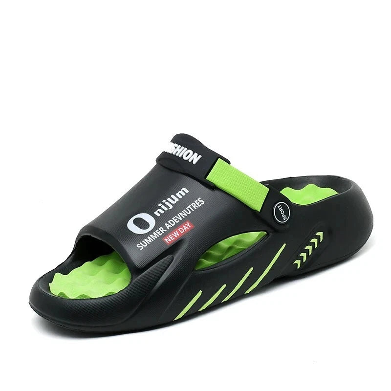 New Men Slippers 2025 Summer Soft-soled Platform Slides Sandals Beach Flip Flops