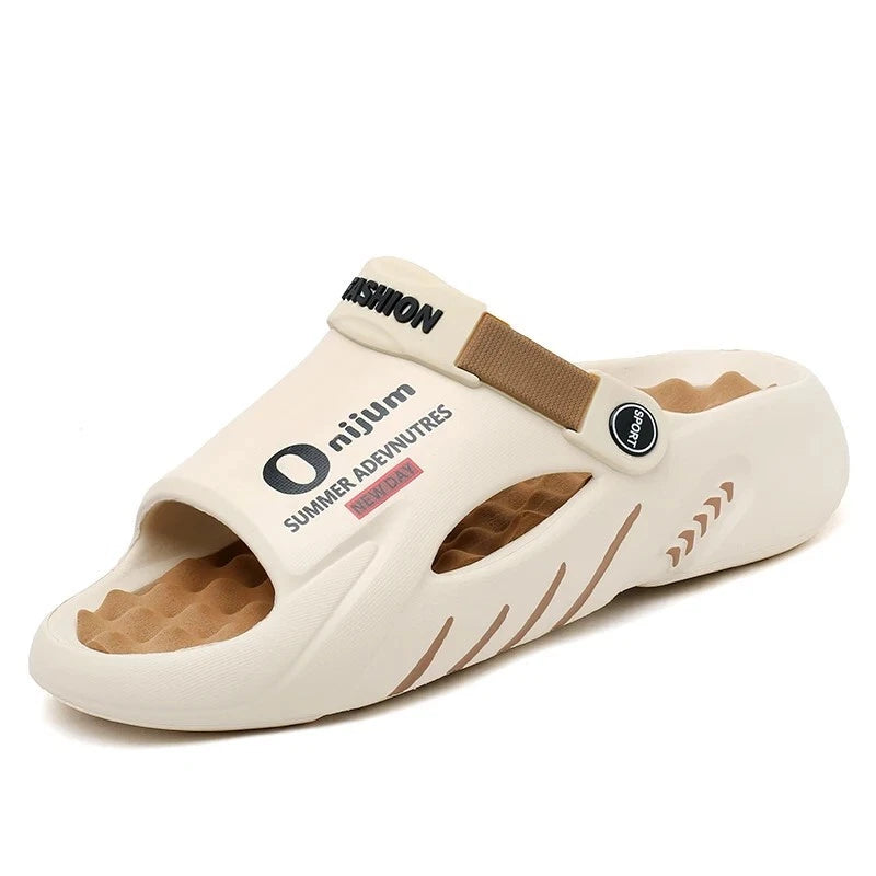 New Men Slippers 2025 Summer Soft-soled Platform Slides Sandals Beach Flip Flops