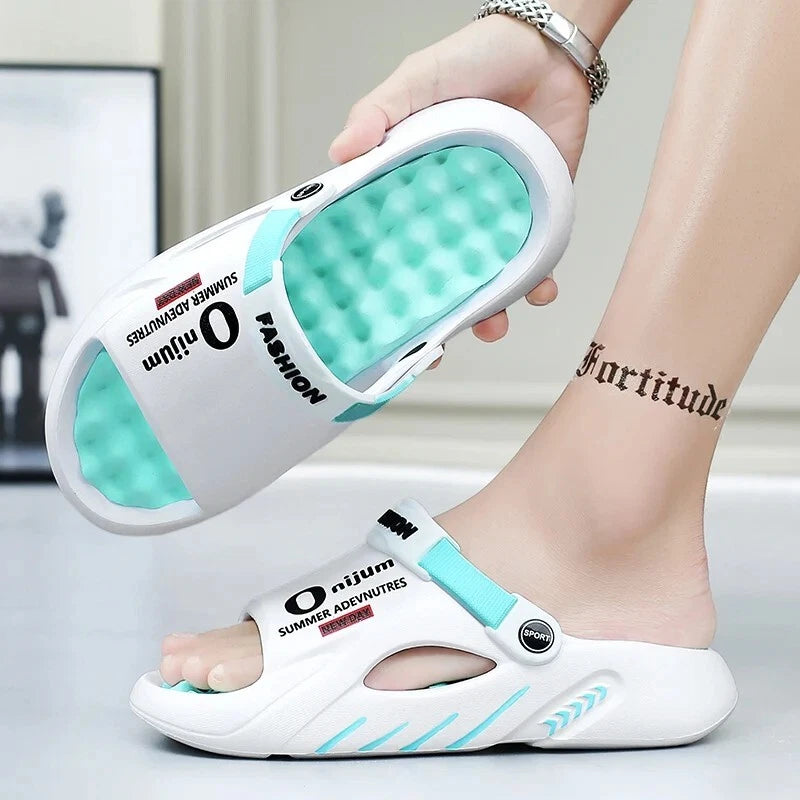 New Men Slippers 2025 Summer Soft-soled Platform Slides Sandals Beach Flip Flops