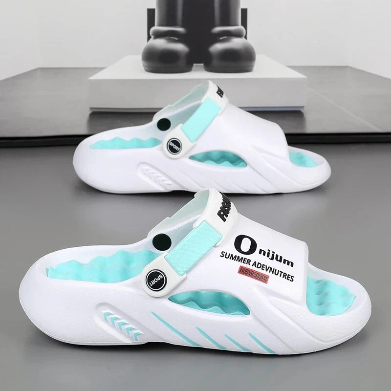 New Men Slippers 2025 Summer Soft-soled Platform Slides Sandals Beach Flip Flops
