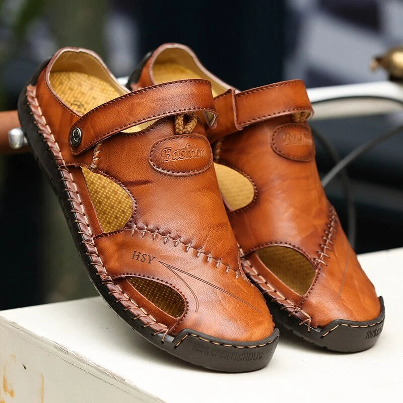 Men's Beach Slippers Slip-on Outdoor Casual Shoes Non-slip Breathable Sandals