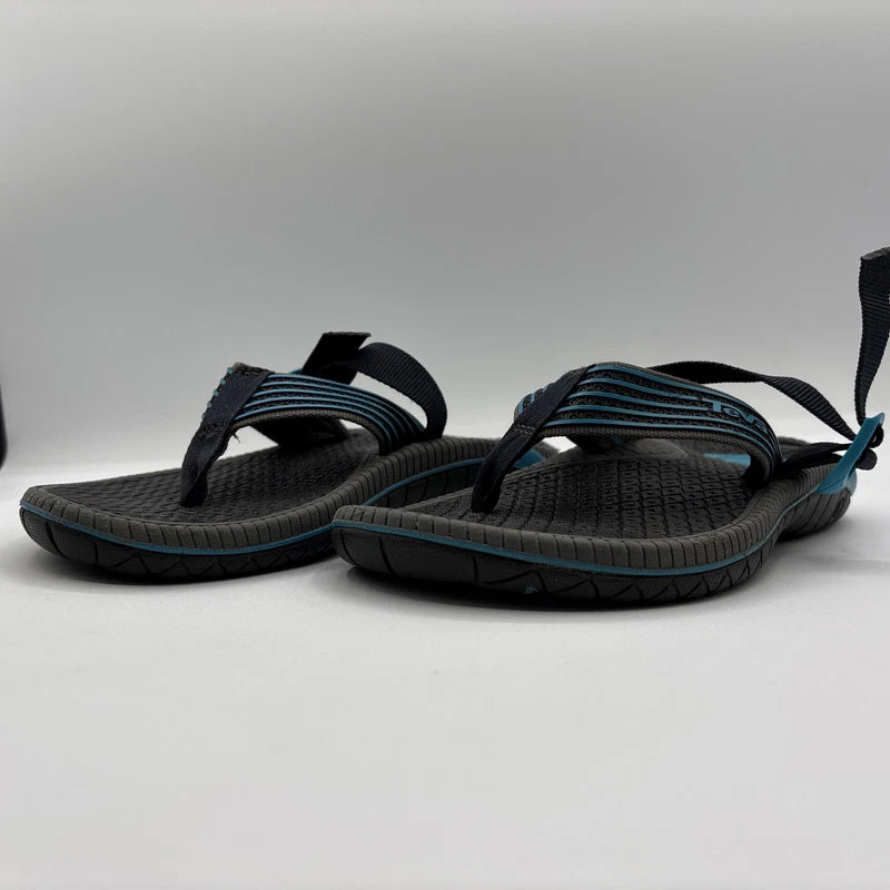 Teva Bomber Flip Flops Mens Size 5 Black/Blue Slip On Thong Slides Sandals Beach