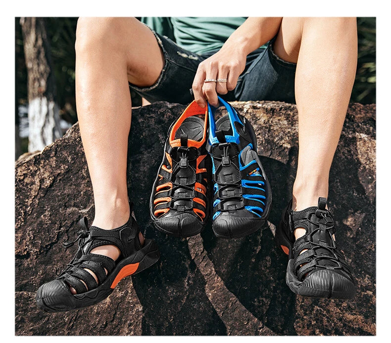 Summer Men's Sandals Roman Beach Slippers Outdoor Wading Non-slip Sneakers