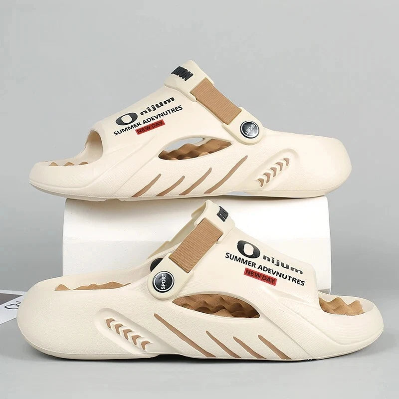 New Men Slippers 2025 Summer Soft-soled Platform Slides Sandals Beach Flip Flops