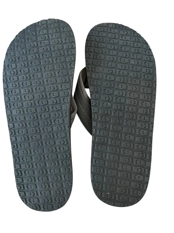 Sanuk Flip Flops Mens Gray Canvas Woven Comfort Slippers Sanuk Set Of (2) Sz 13
