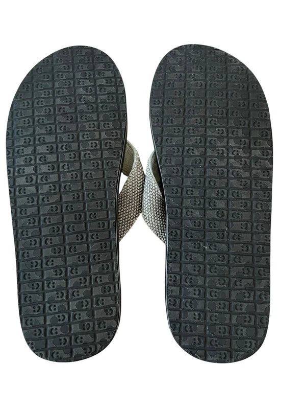 Sanuk Flip Flops Mens Gray Canvas Woven Comfort Slippers Sanuk Set Of (2) Sz 13