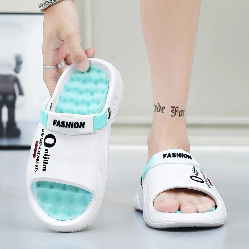 New Men Slippers 2025 Summer Soft-soled Platform Slides Sandals Beach Flip Flops