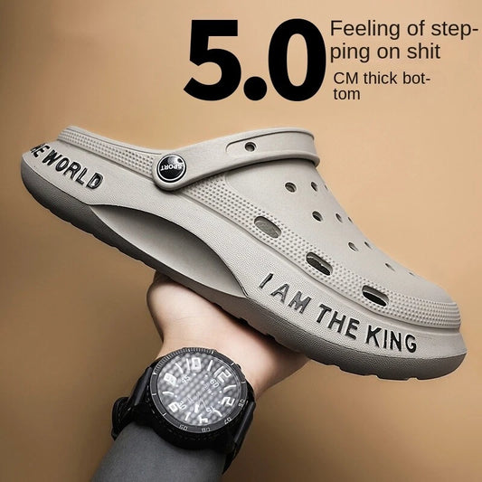 Hole Shoes Men's Slippers Outdoor Non-slip Beach Sandals Swimming Slip Resistant