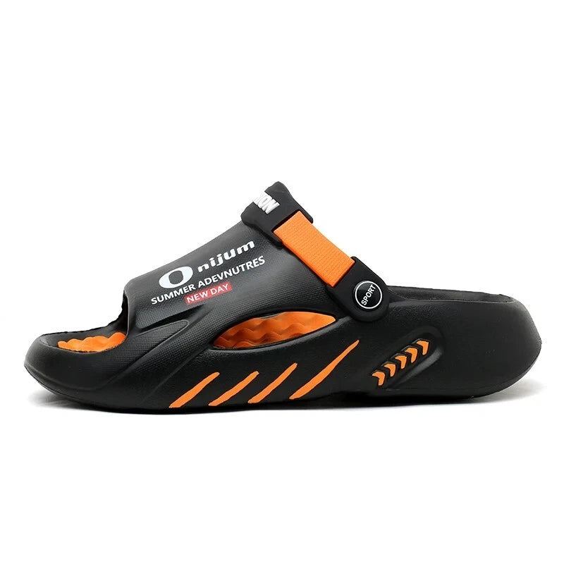 New Men Slippers 2025 Summer Soft-soled Platform Slides Sandals Beach Flip Flops