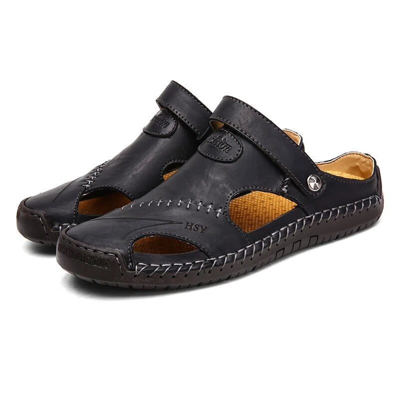 Men's Beach Slippers Slip-on Outdoor Casual Shoes Non-slip Breathable Sandals