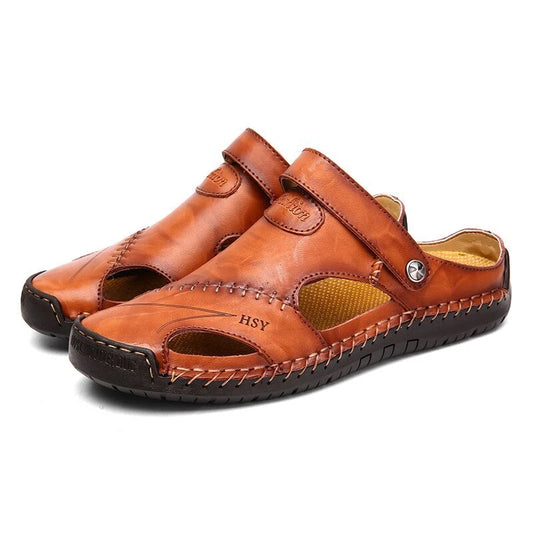 Men's Beach Slippers Slip-on Outdoor Casual Shoes Non-slip Breathable Sandals