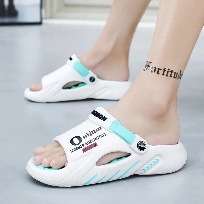 New Men Slippers 2025 Summer Soft-soled Platform Slides Sandals Beach Flip Flops