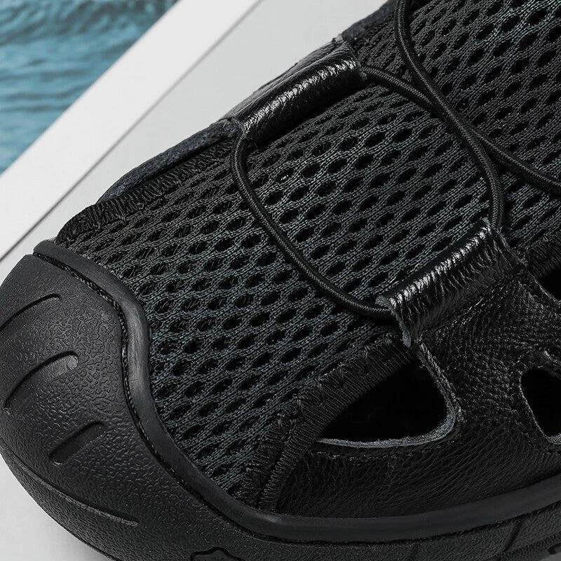 Leather Men's Sandals Summer Soft Non-slip Shoes Outdoor Beach Slippers