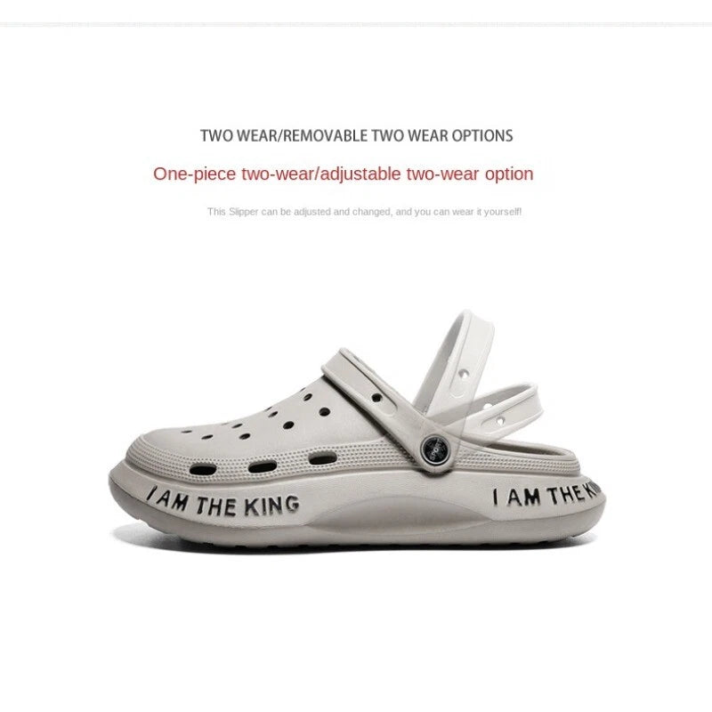 Hole Shoes Men's Slippers Outdoor Non-slip Beach Sandals Swimming Slip Resistant