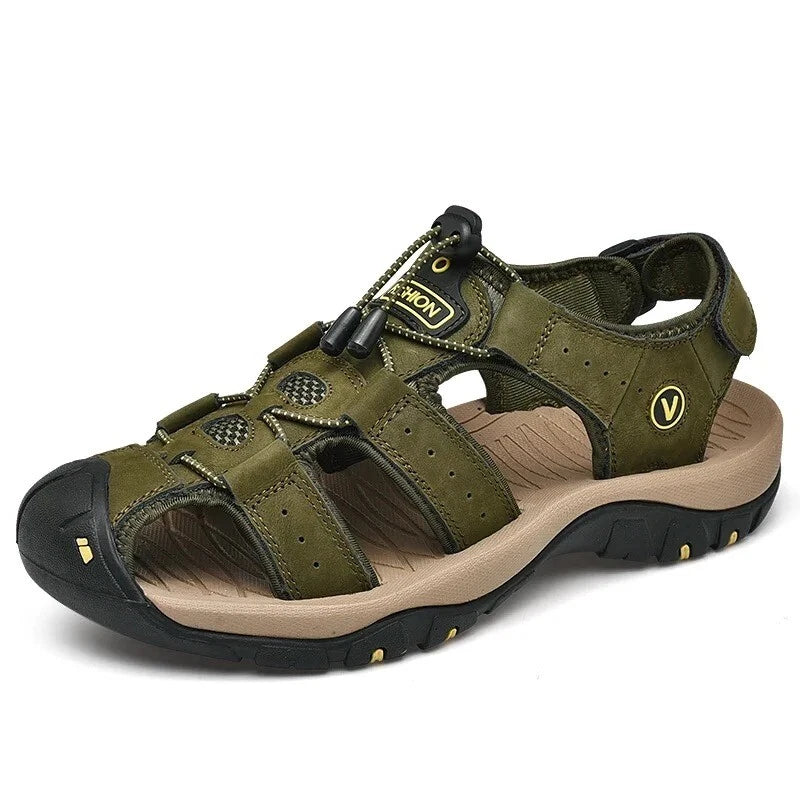 Leather Men's Summer Sandals Fashion Casual Outdoor Beach Slippers Wading Shoes