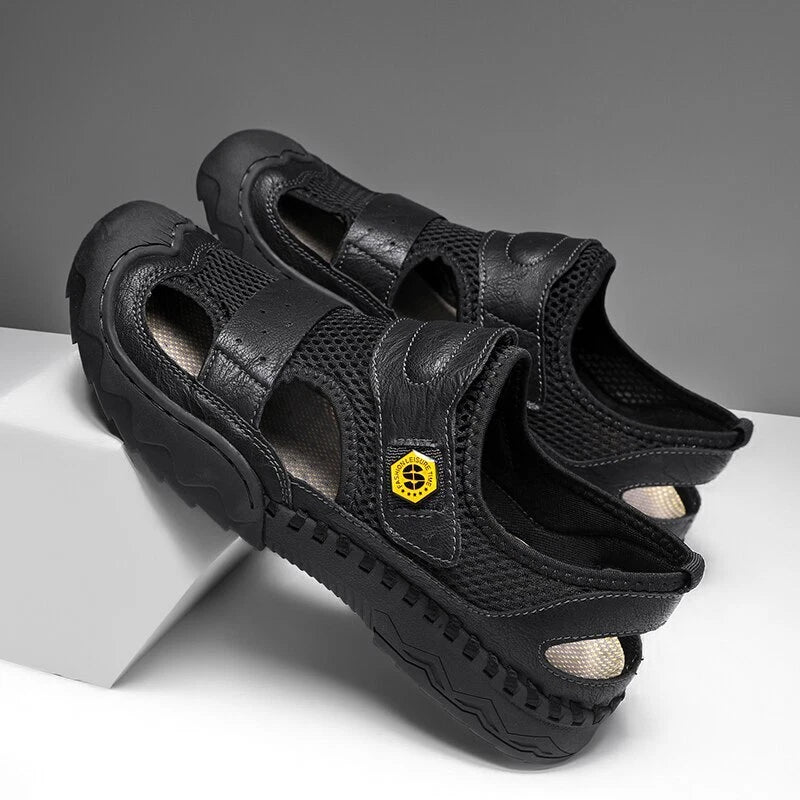 Summer Fashion Leather Breathable Beach Sandals Non-slip Casual Slipper