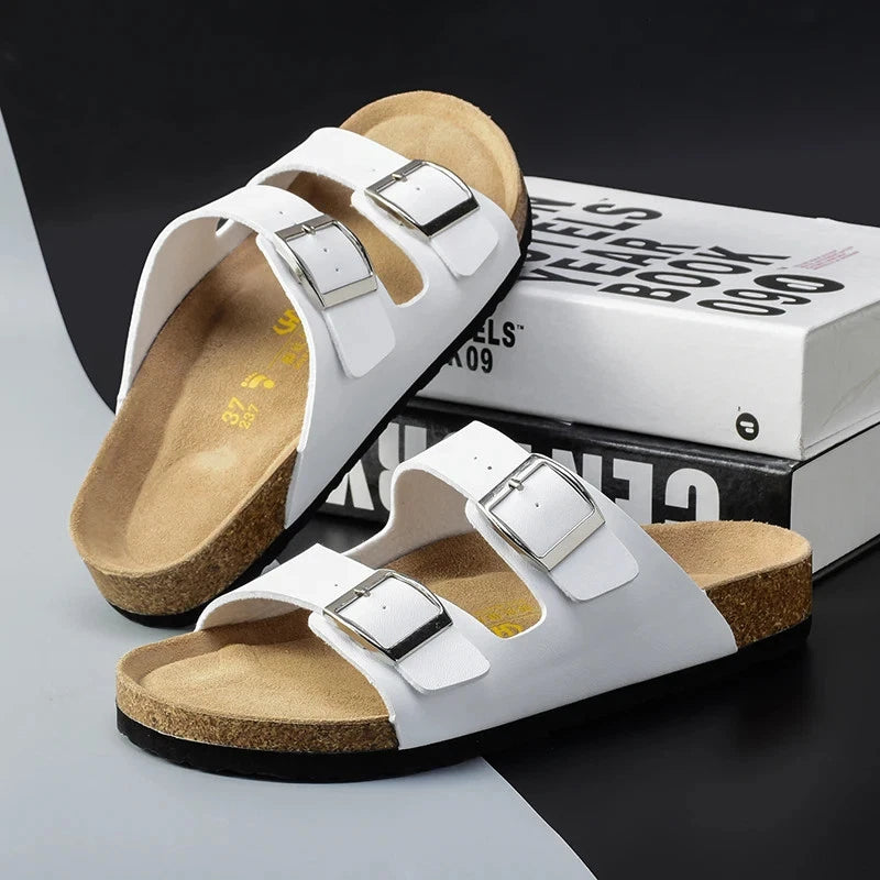Men Sandals Summer Leather Men's Sandals Women Slippers Non-Slip  Outdoor Beach