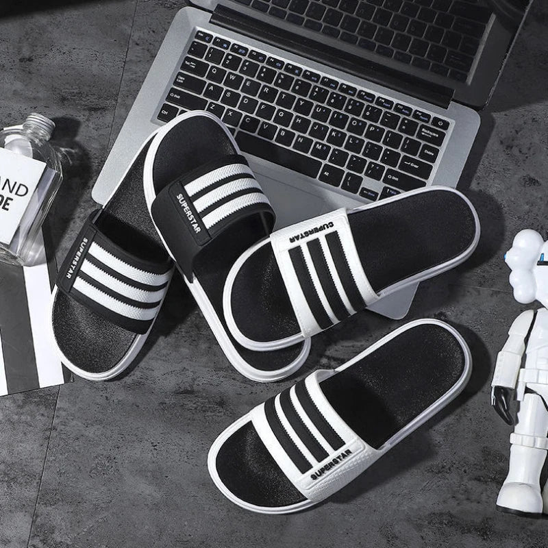 New Casual Couple Men's Slippers One Word Beach Trend Home Ladies Sandals