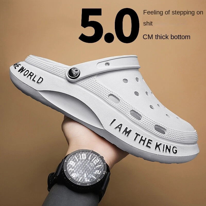 Hole Shoes Men's Slippers Outdoor Non-slip Beach Sandals Swimming Slip Resistant
