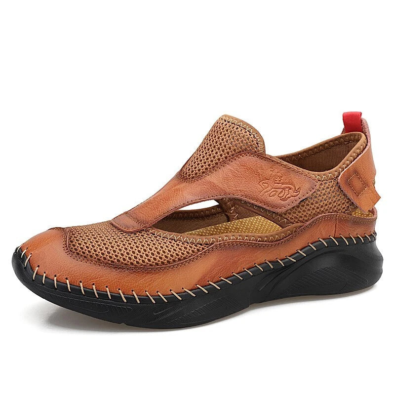 Summer Sandals Leather Men Shoes Mesh Casual Beach Climbing Water Slipper
