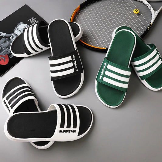 New Casual Couple Men's Slippers One Word Beach Trend Home Ladies Sandals